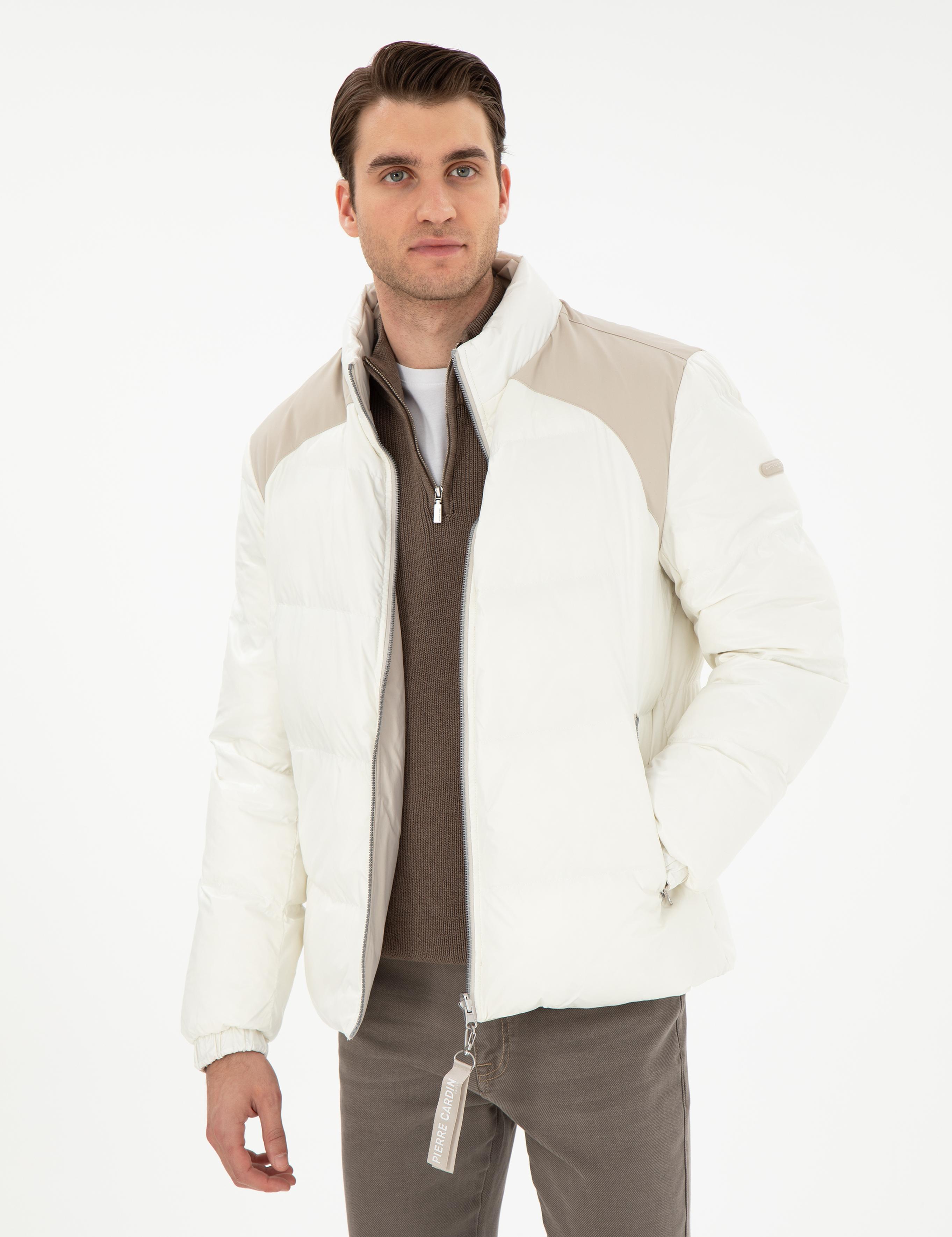 Bej Çift Taraflı Kaz Tüyü Mont