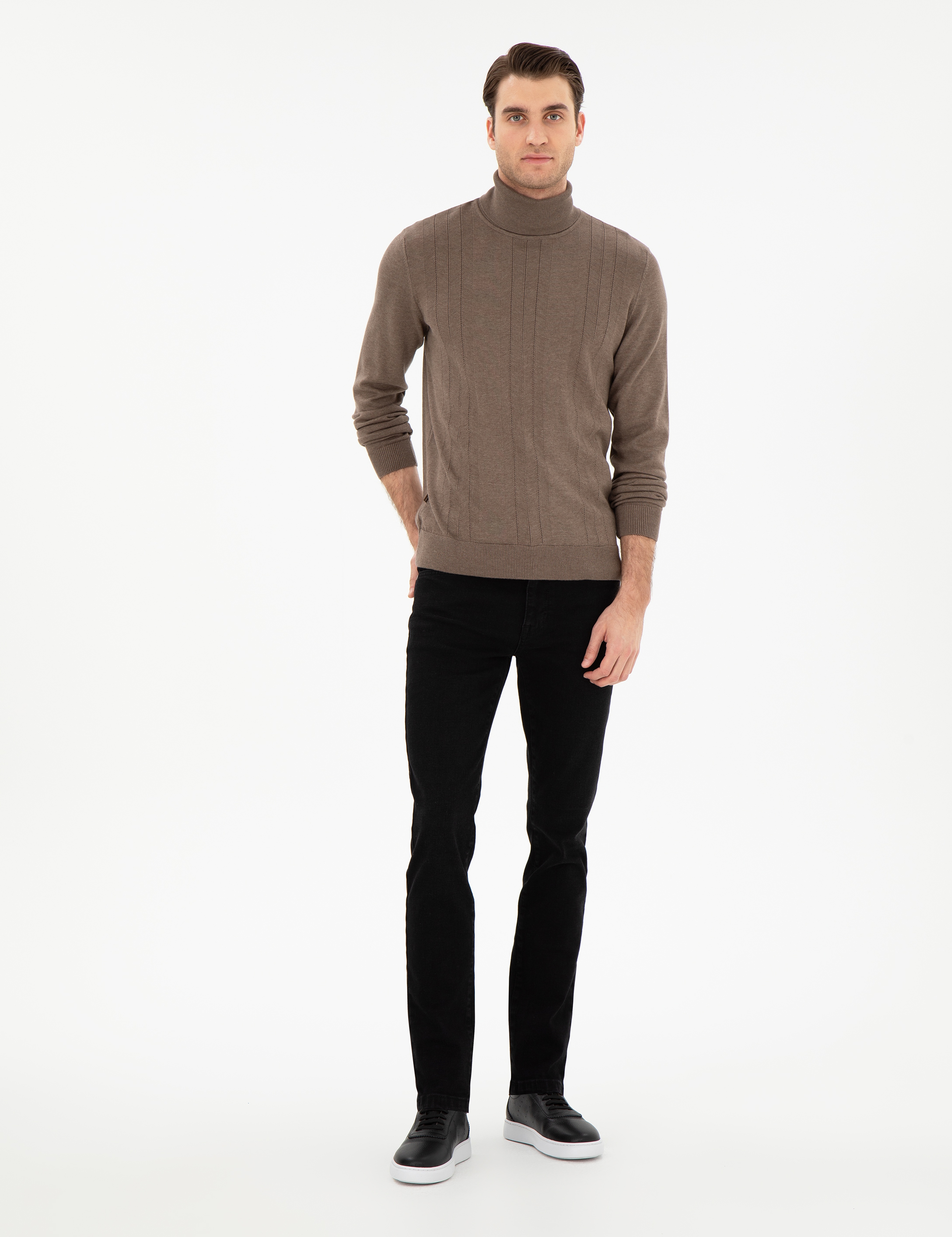 Antrasit Slim Fit Jean Pantolon - Image 1