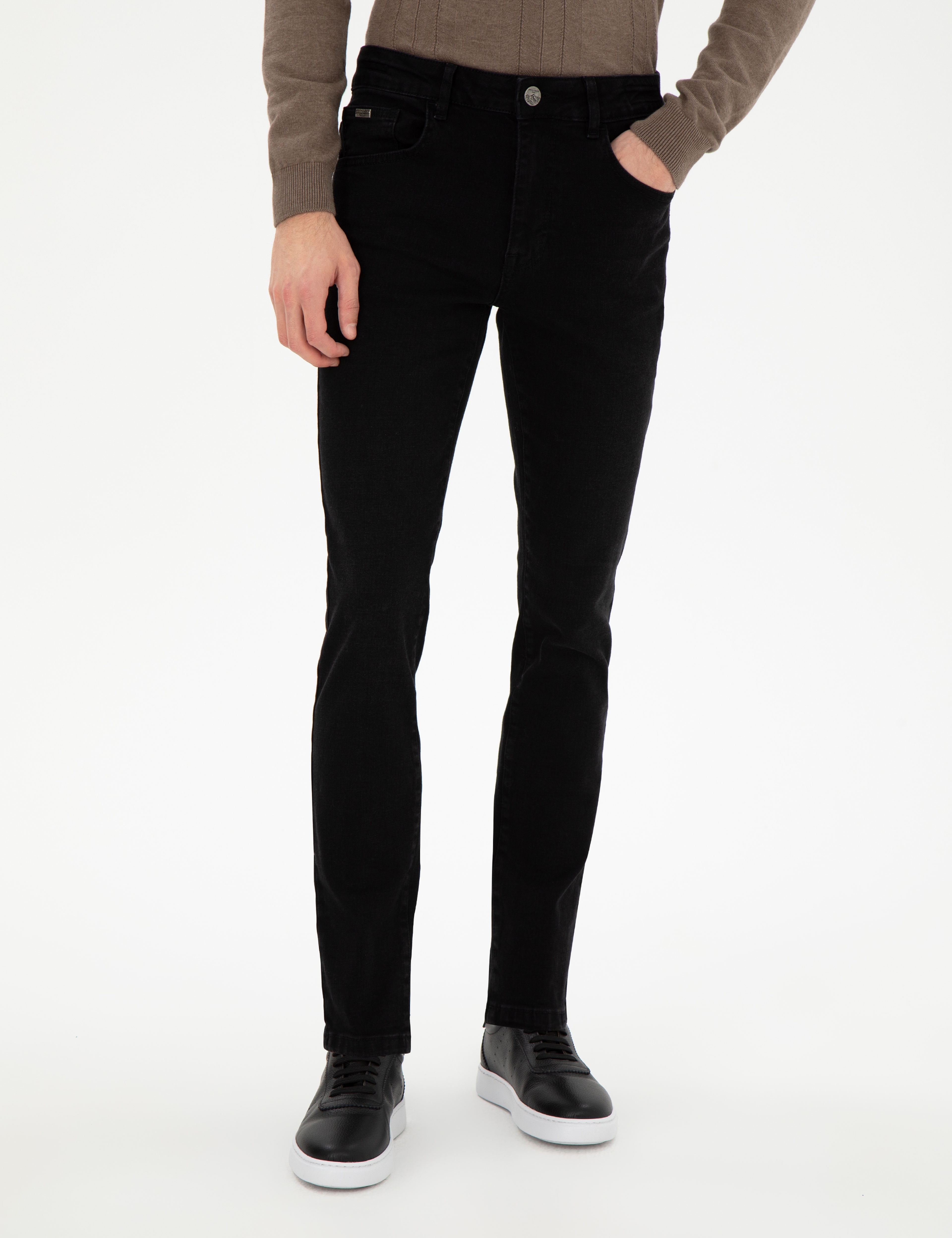 Antrasit Slim Fit Jean Pantolon - Image 2