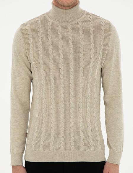 Kum Melanj Slim Fit Balıkçı Yaka Triko Kazak - 50300500011