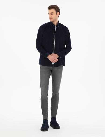Lacivert Regular Fit Uzun Kollu Gömlek - 50292347043