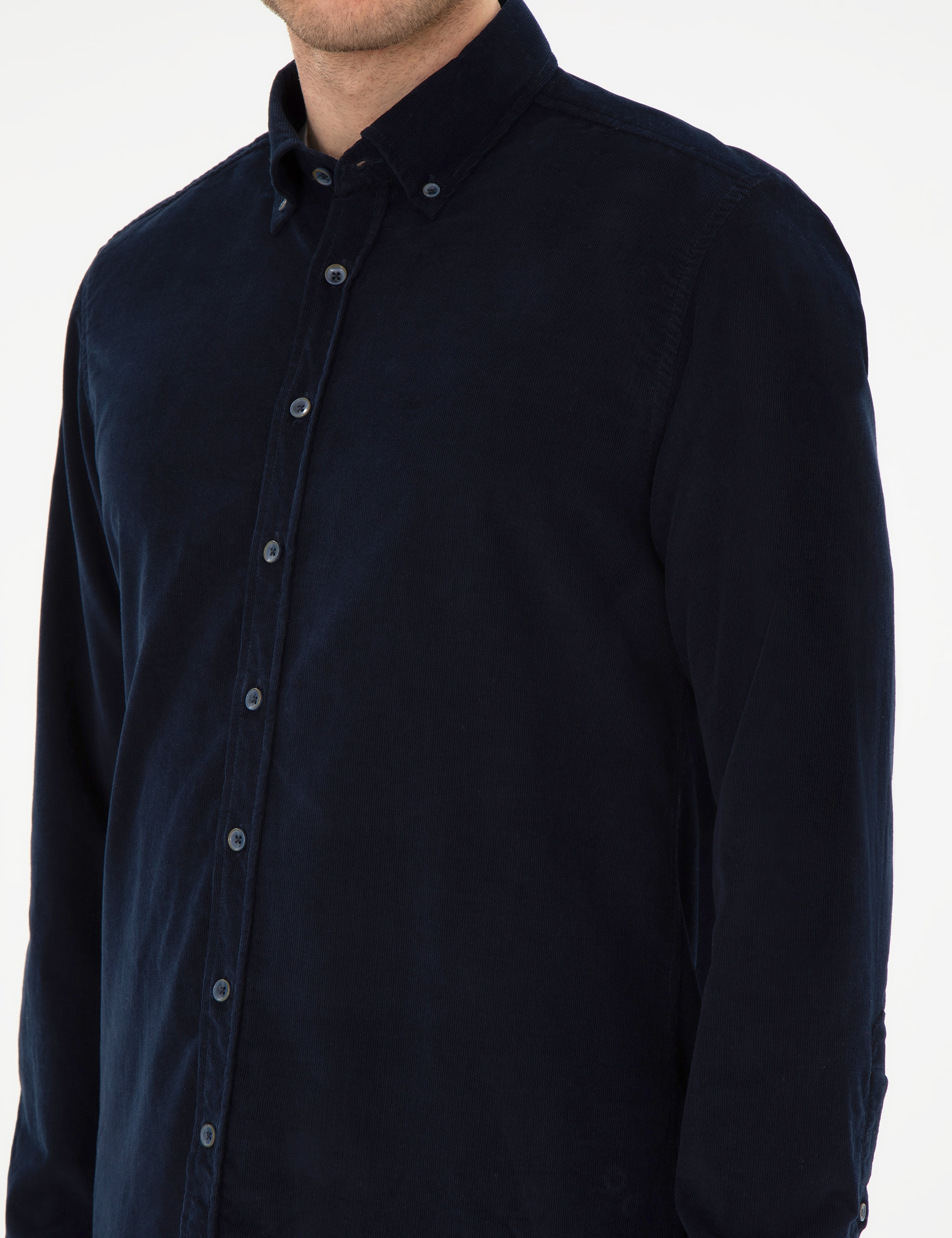 Lacivert Regular Fit Uzun Kollu Gömlek - Image 7