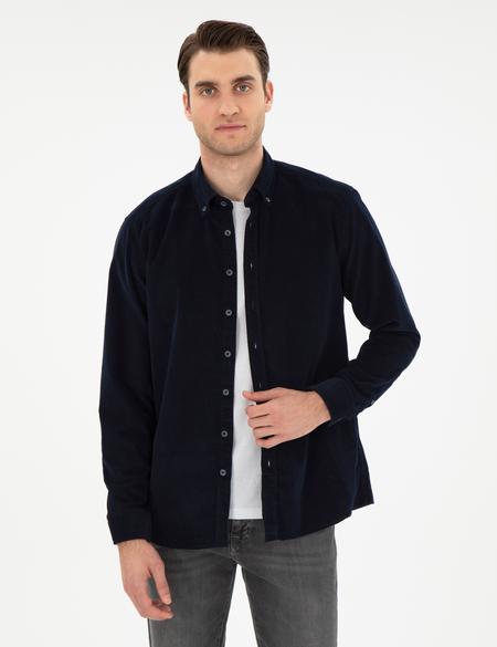 Lacivert Regular Fit Uzun Kollu Gömlek - 50292347043