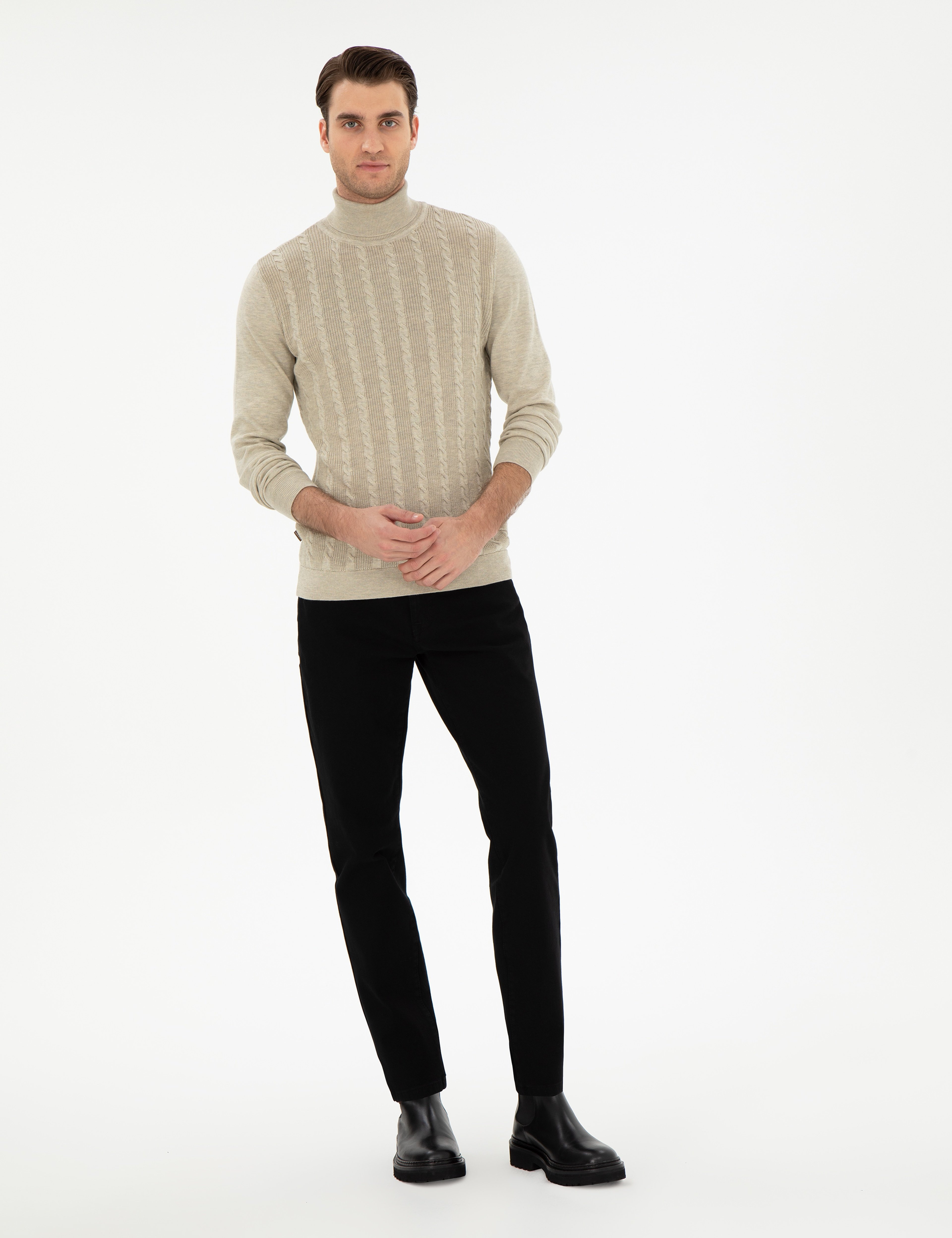 Siyah Slim Fit Jean Pantolon - Image 1