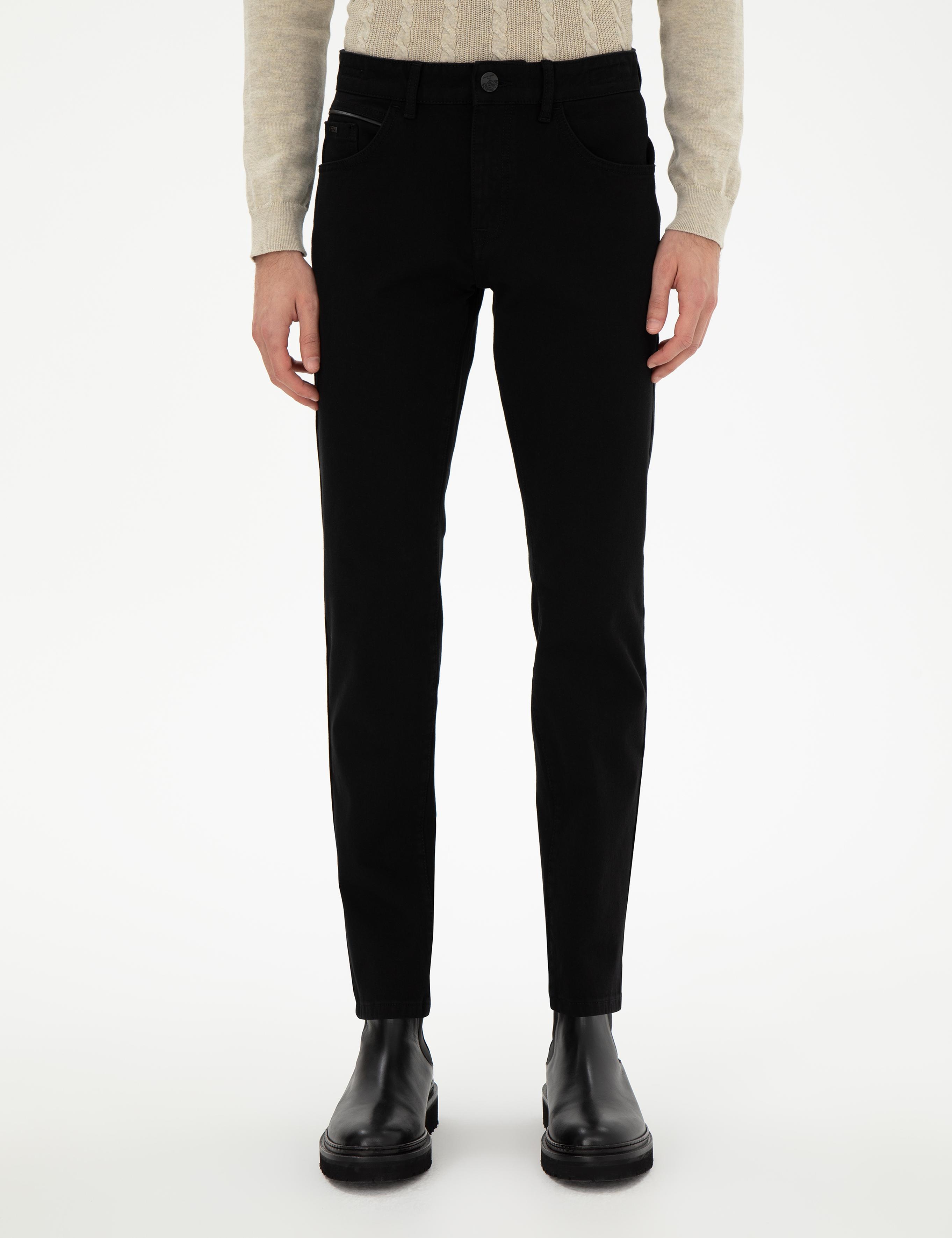 Siyah Slim Fit Jean Pantolon