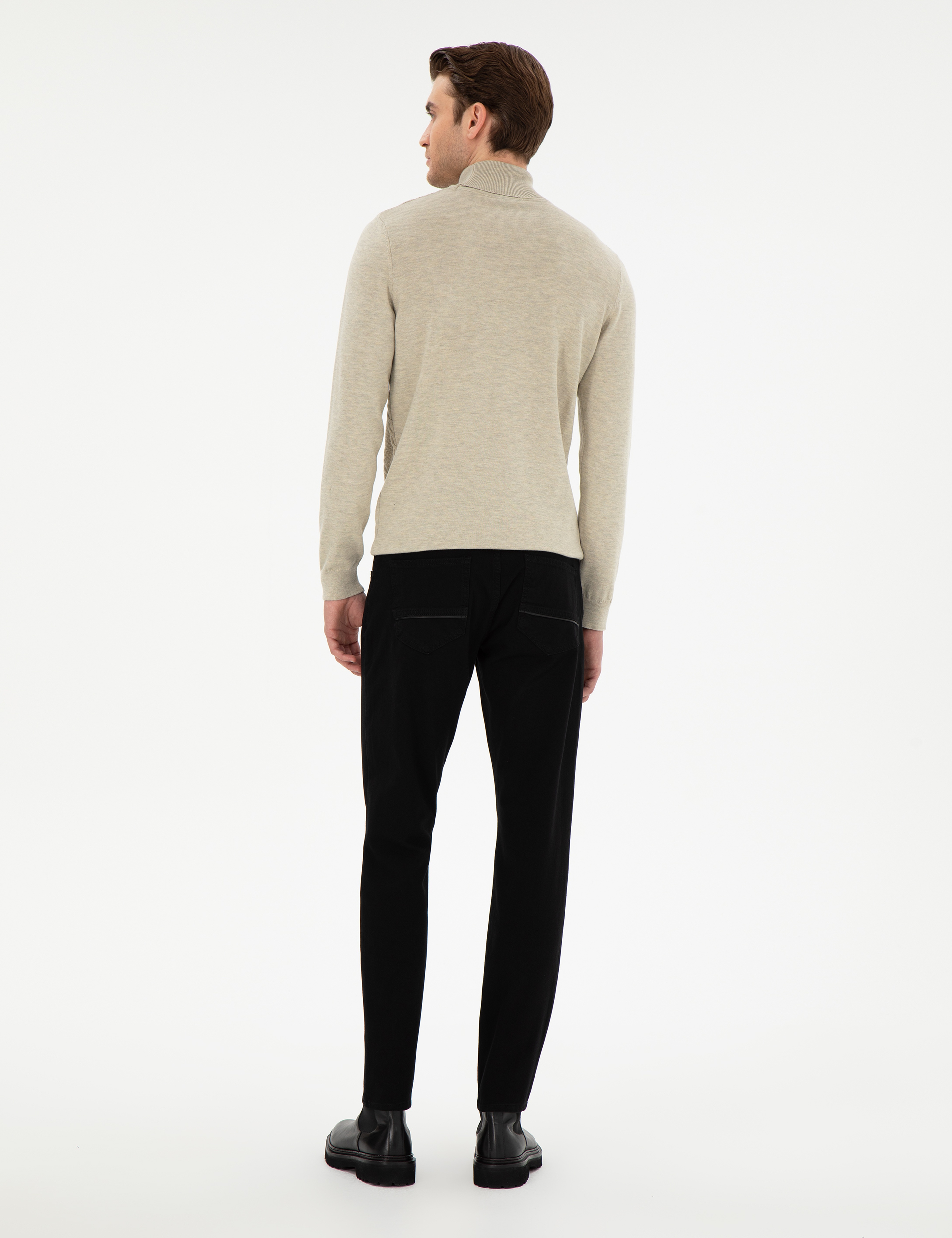 Siyah Slim Fit Jean Pantolon - Image 4