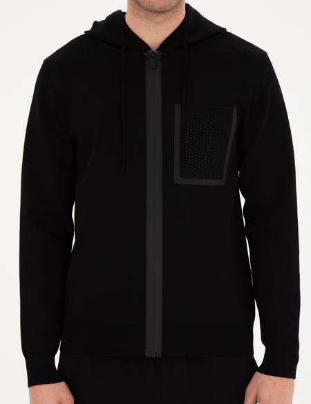 Siyah Regular Fit Yün Karışımlı Triko Hırka - 50296463003