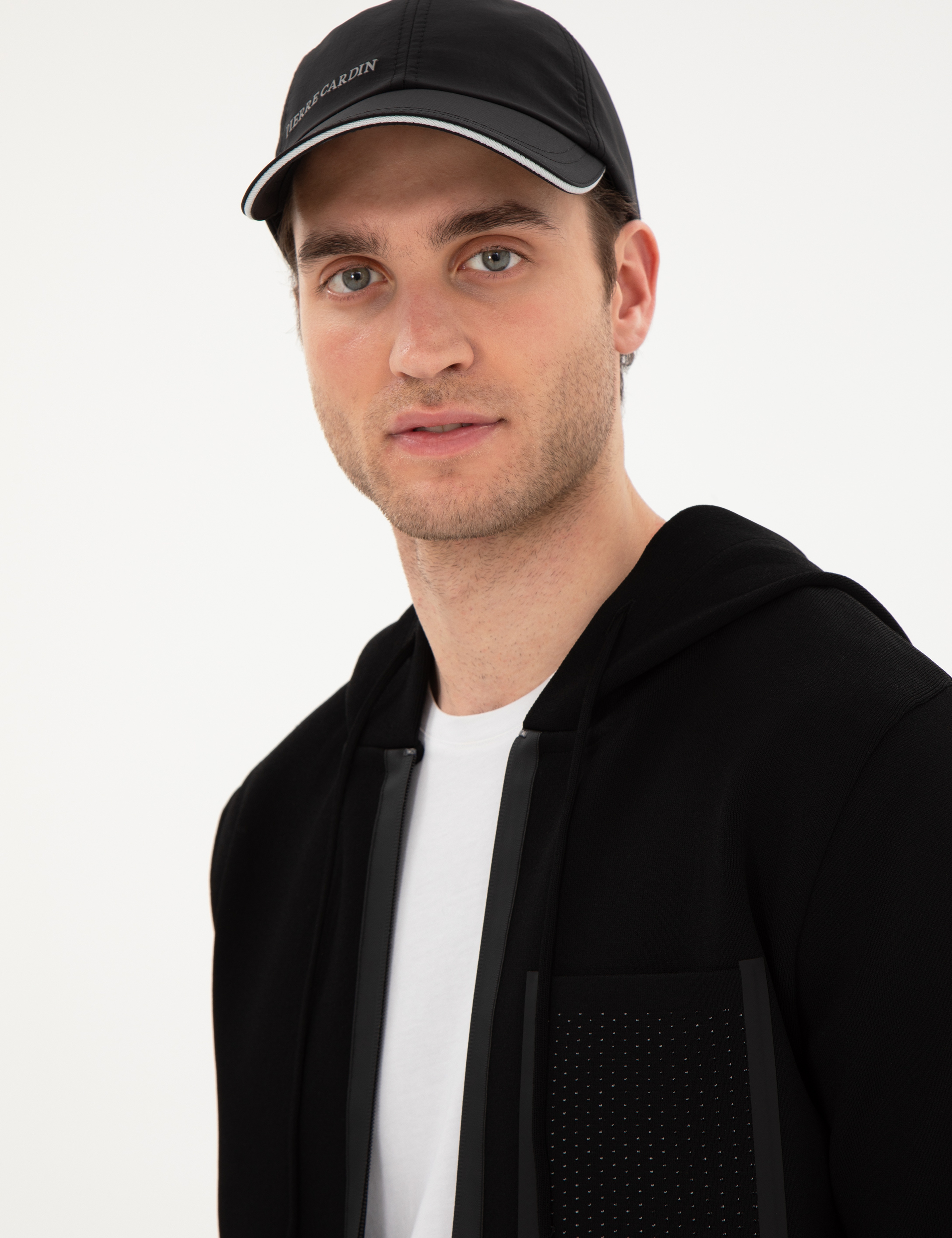 Siyah Regular Fit Yün Karışımlı Triko Hırka - Image 2
