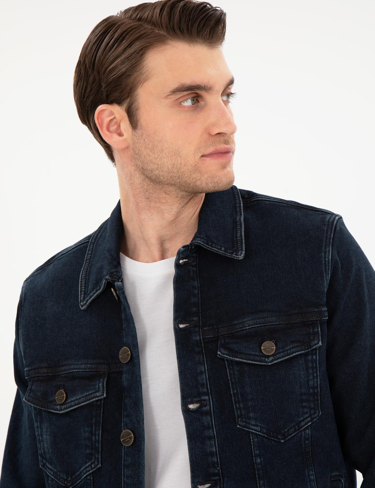 Lacivert Slim Fit Jean Ceket - 50292094015