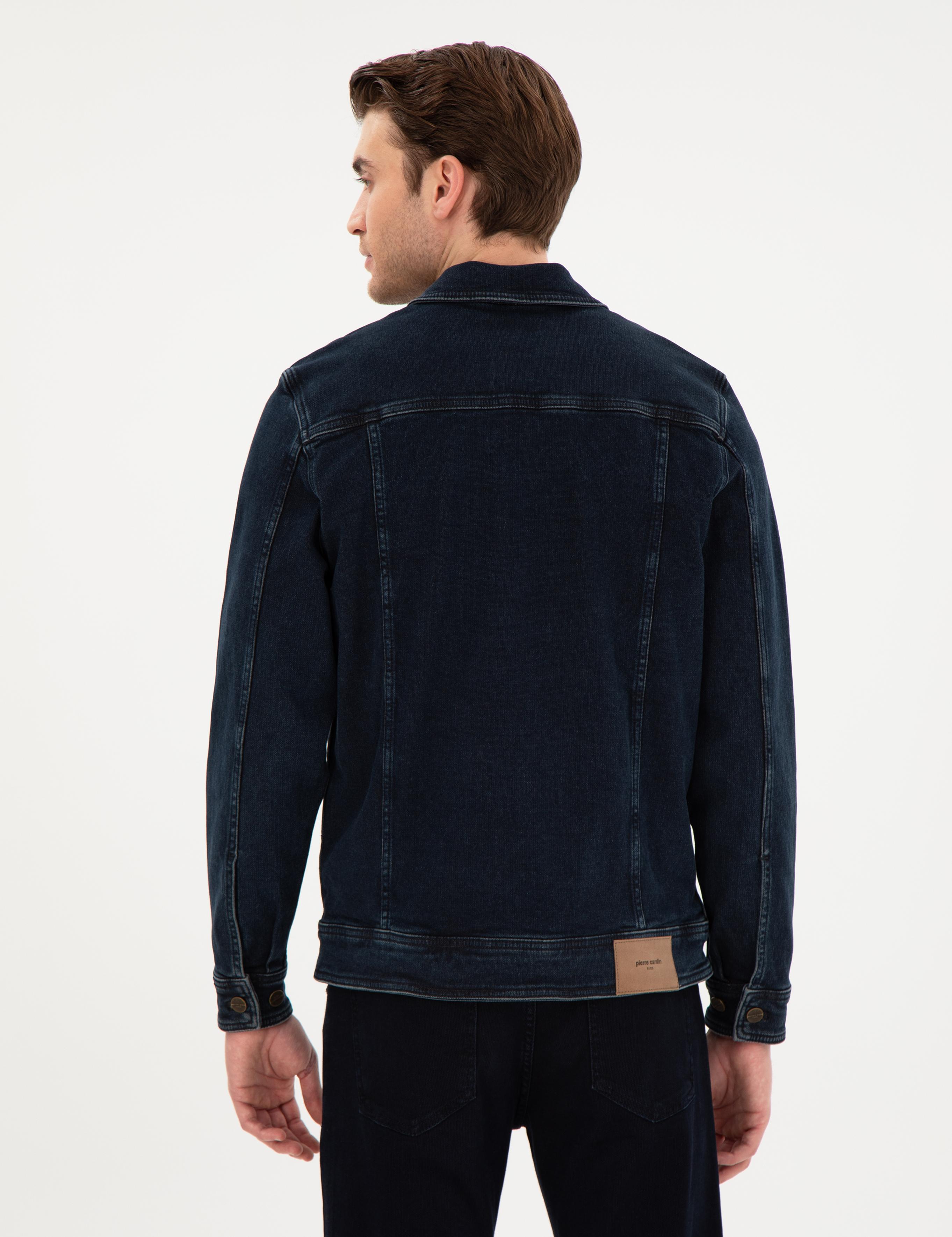 Lacivert Slim Fit Jean Ceket