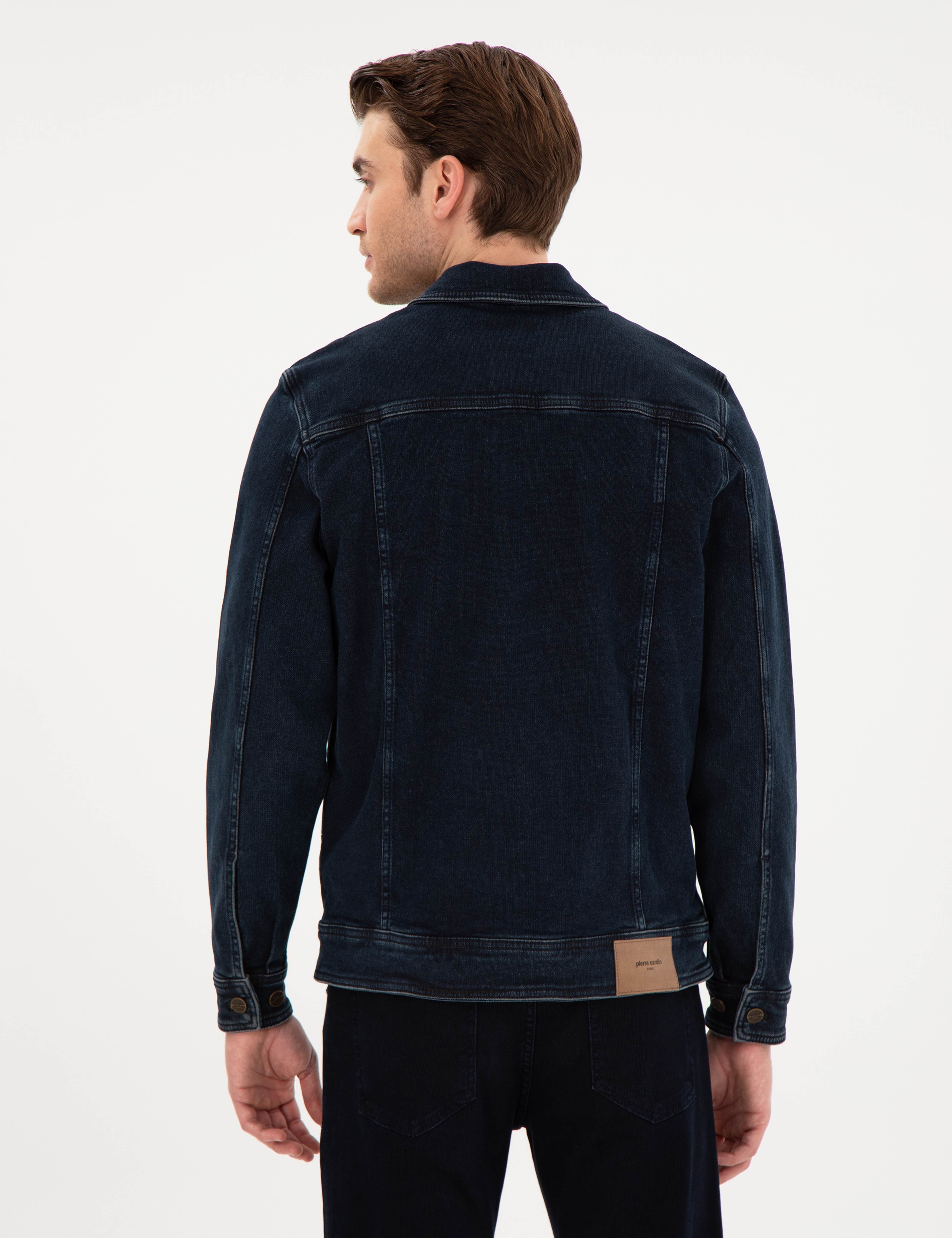 Lacivert Slim Fit Jean Ceket