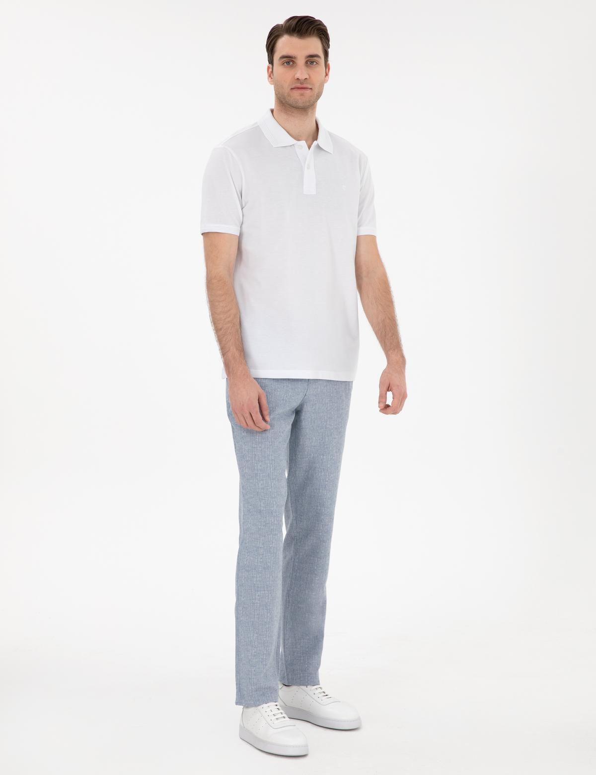 Açık Mavi Slim Fit Kumaş Pantolon