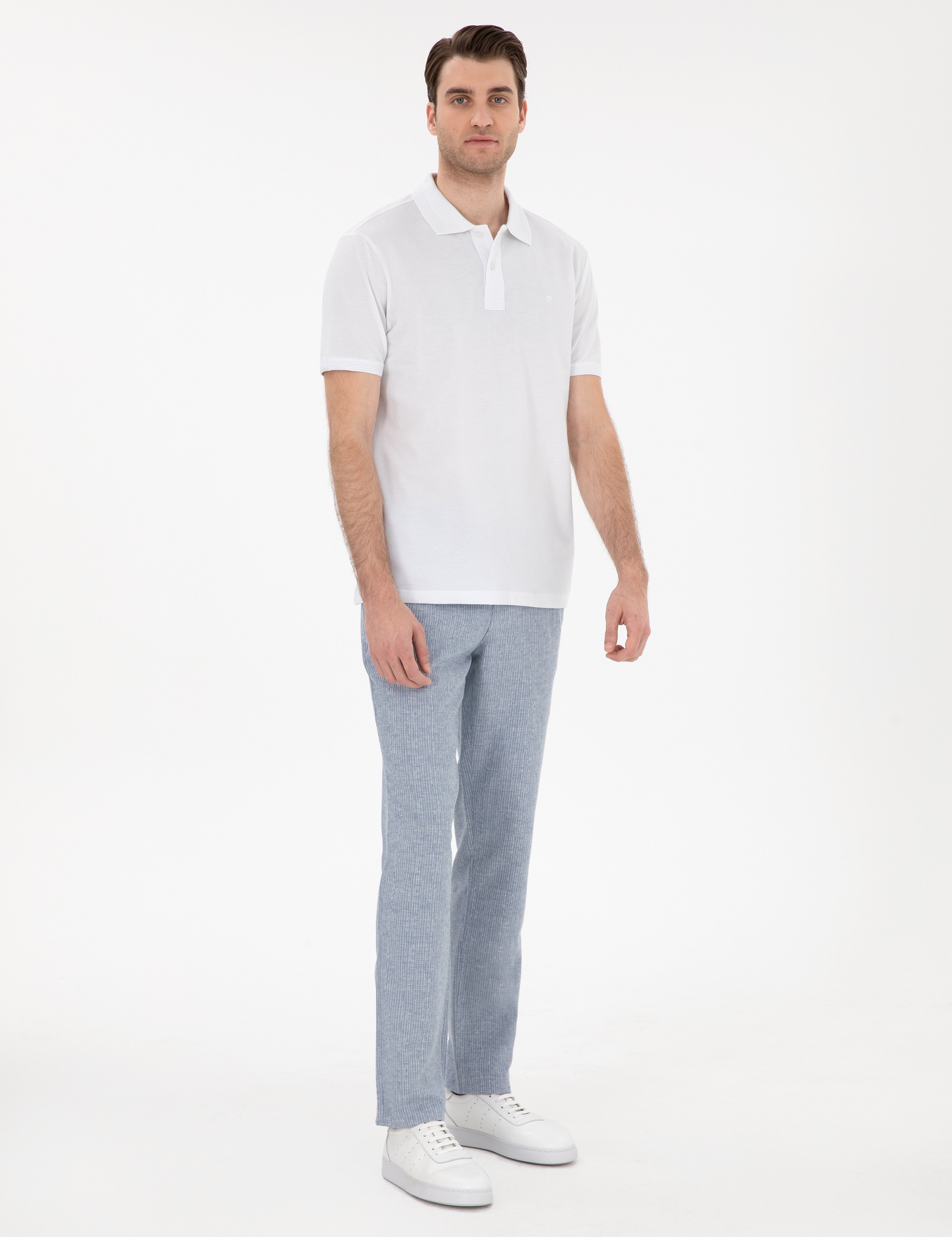 Açık Mavi Slim Fit Kumaş Pantolon - Image 1