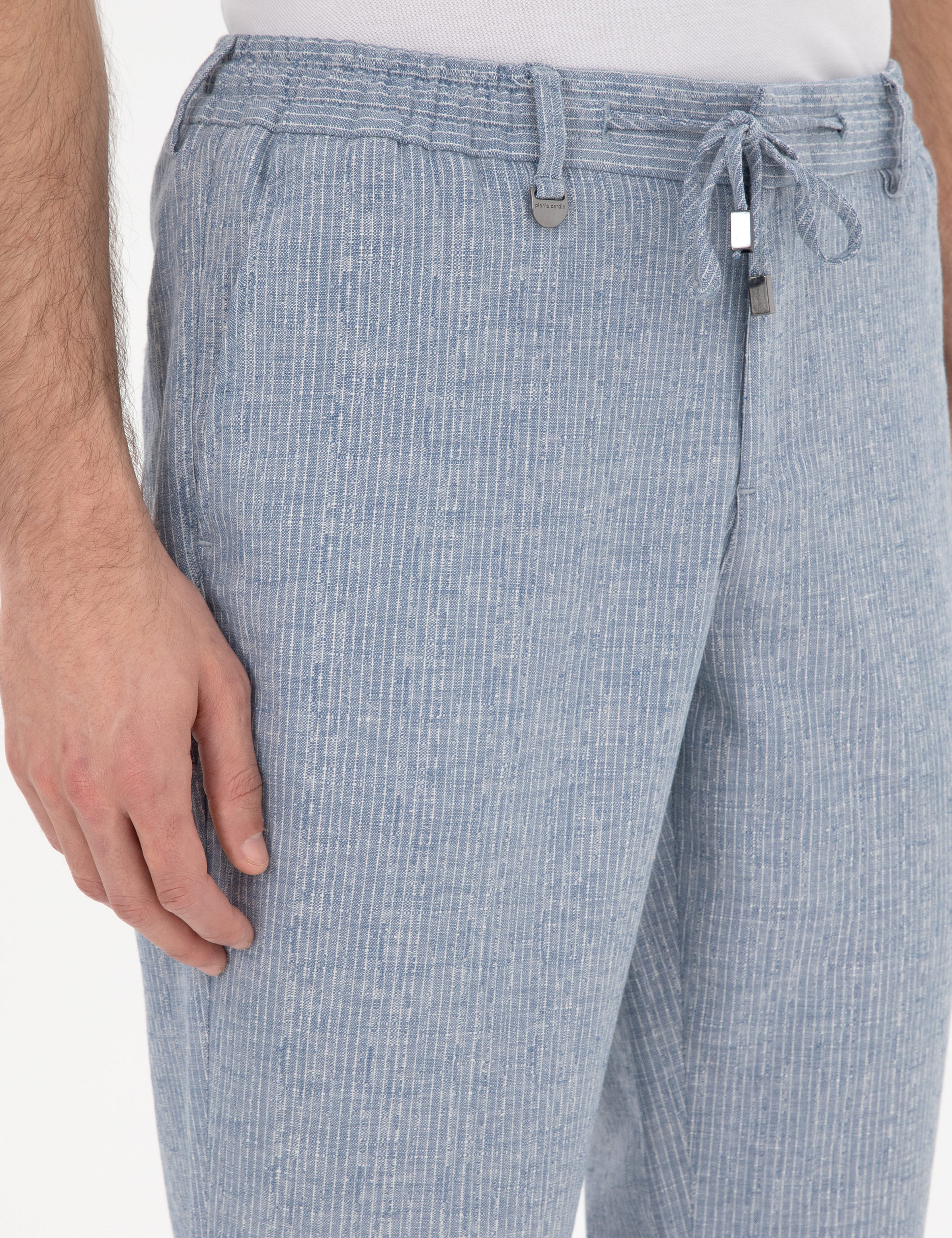 Açık Mavi Slim Fit Kumaş Pantolon - Image 5