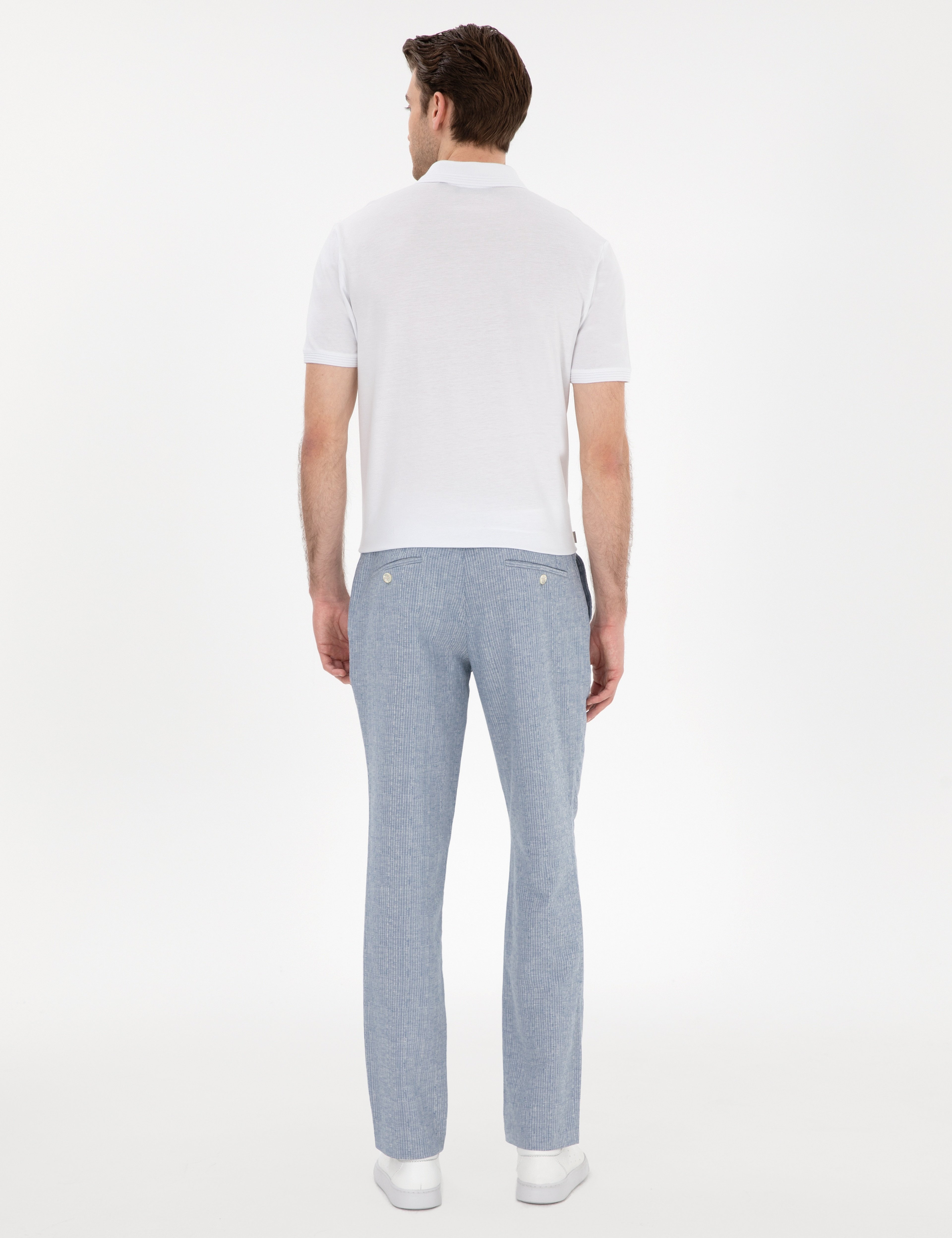 Açık Mavi Slim Fit Kumaş Pantolon - Image 4