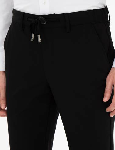Siyah Slim Fit Esnek Jogger Kanvas Pantolon