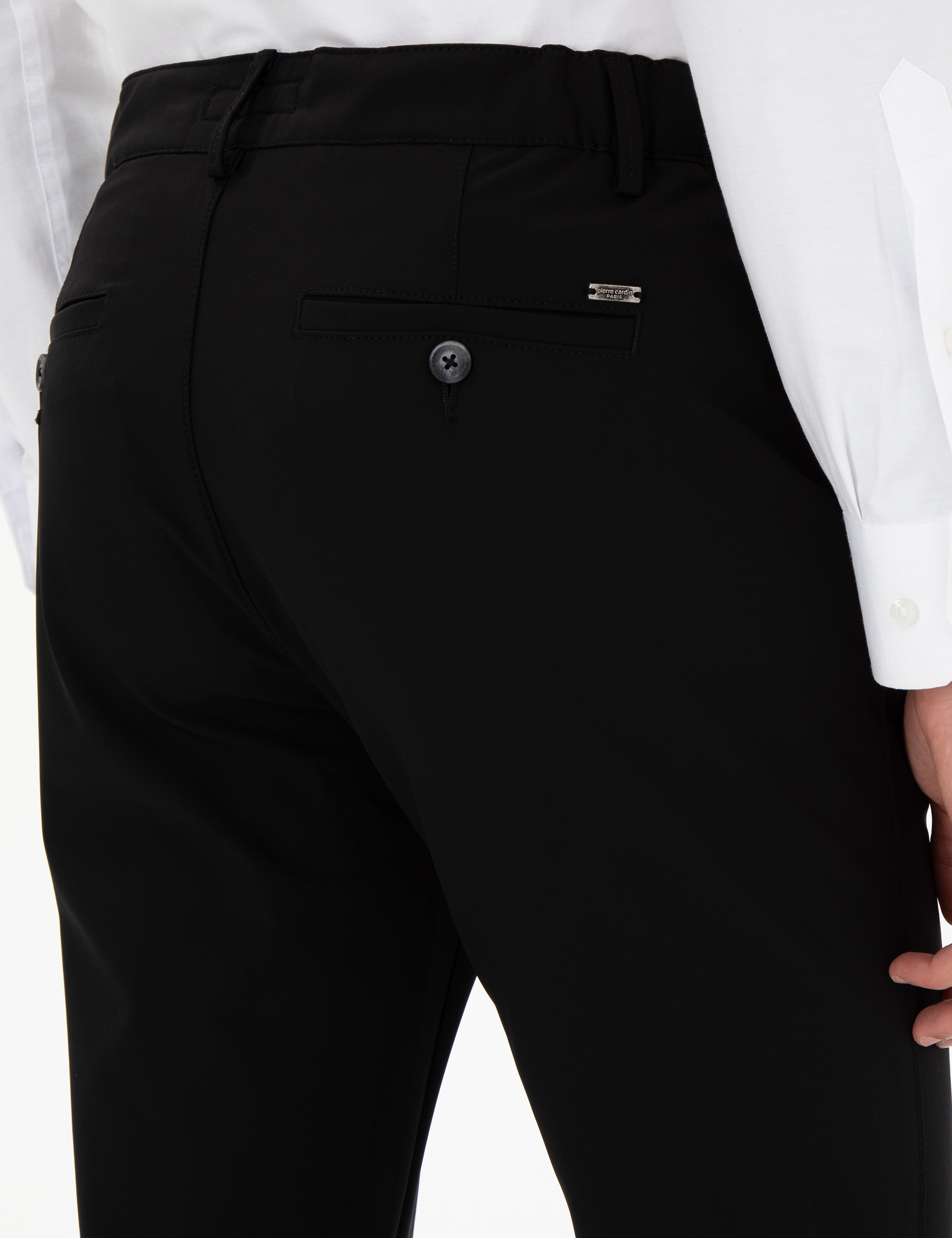Siyah Slim Fit Esnek Jogger Kanvas Pantolon - Image 6