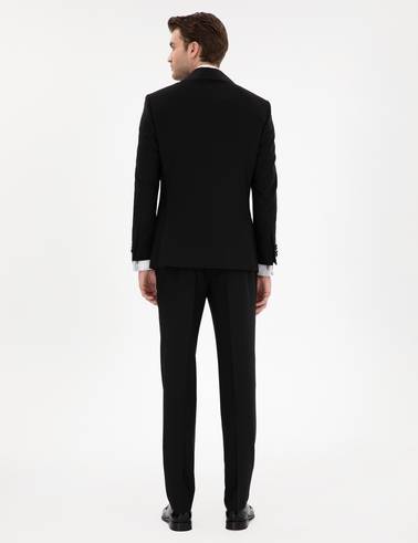 Siyah Ex. Slim Fit Yelekli Smokin