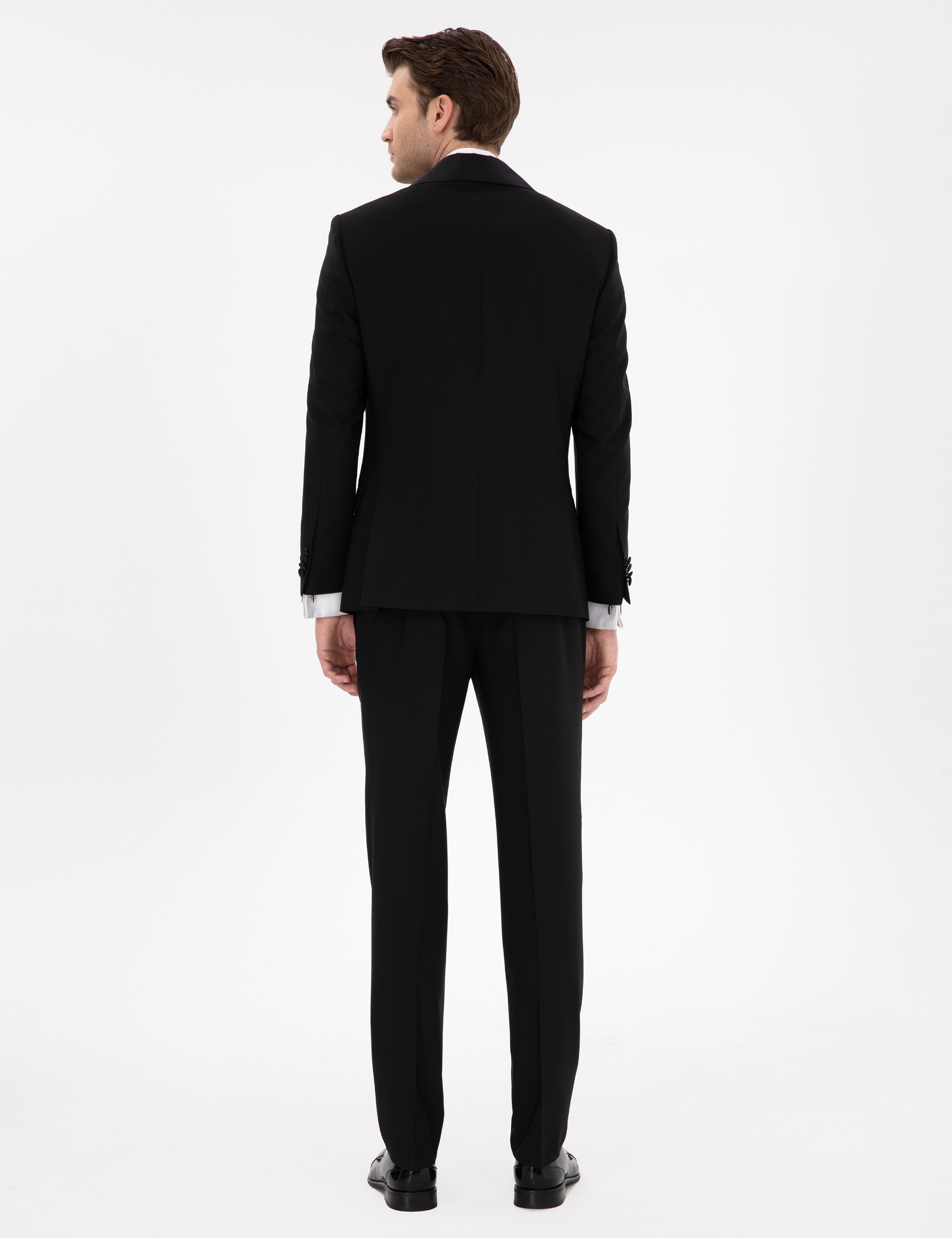 Siyah Ex. Slim Fit Yelekli Smokin - Image 6
