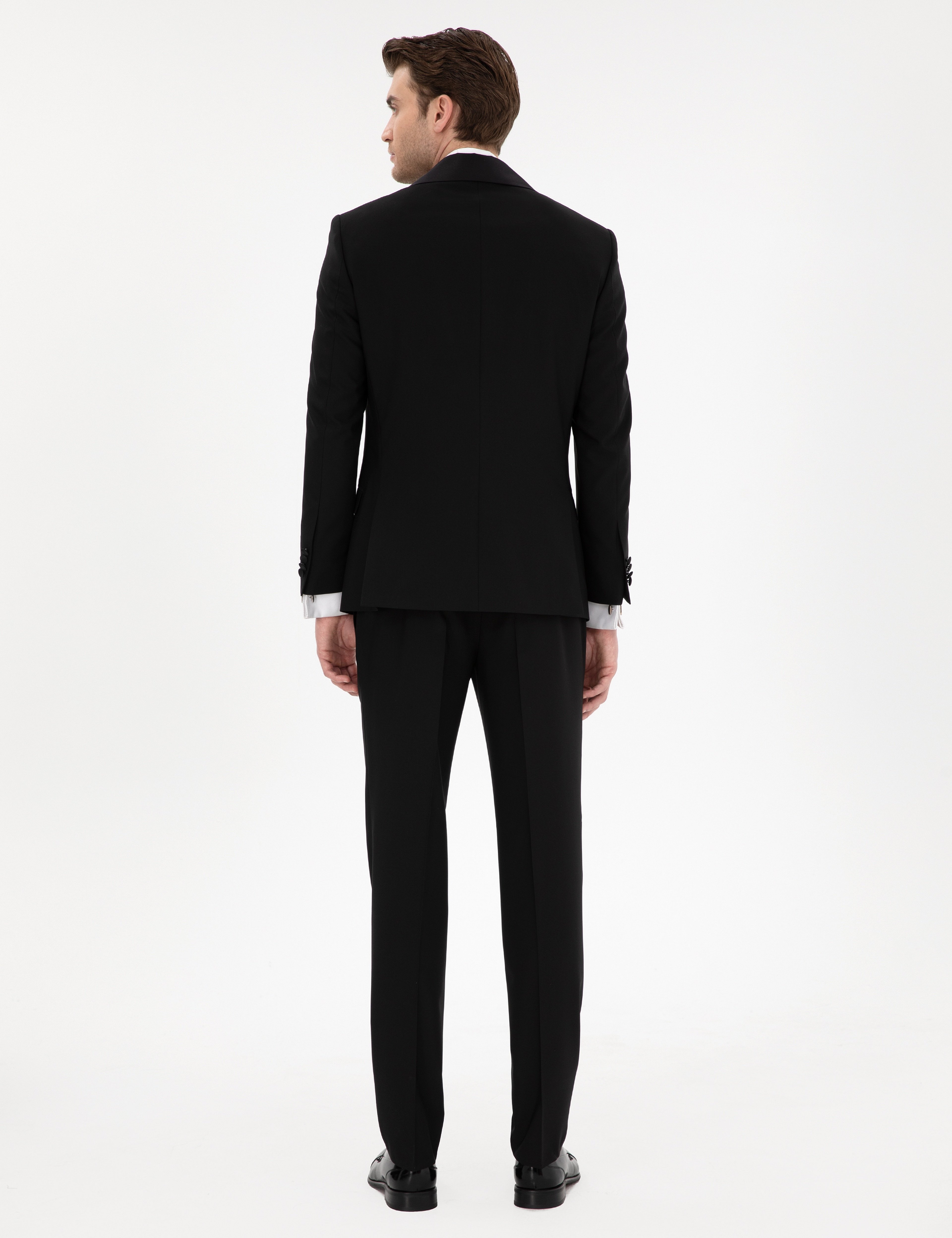 Siyah Ex. Slim Fit Yelekli Smokin