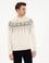 Ekru Slim Fit Çeyrek Yaka Triko Kazak