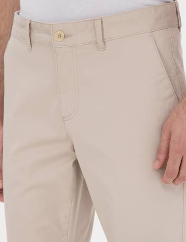 Bej Slim Fit Yazlık Kanvas Pantolon