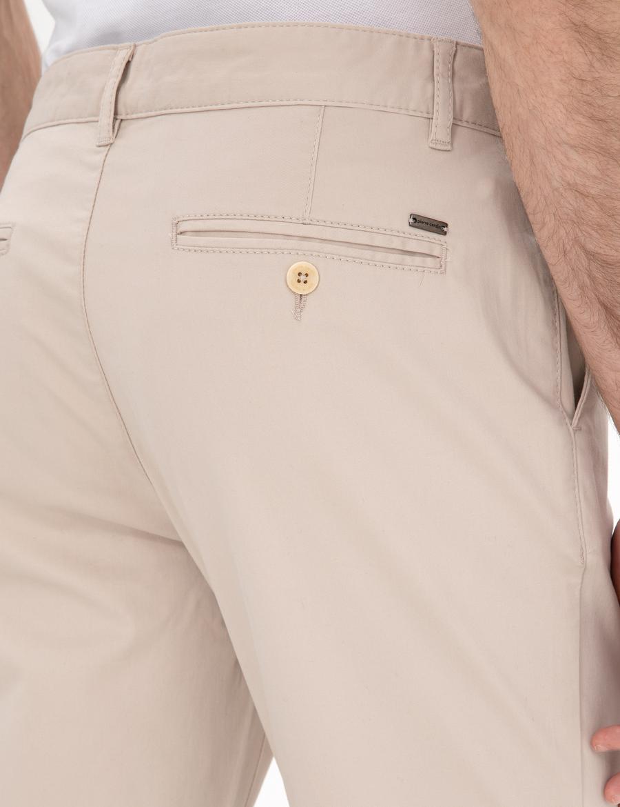Bej Slim Fit Yazlık Kanvas Pantolon