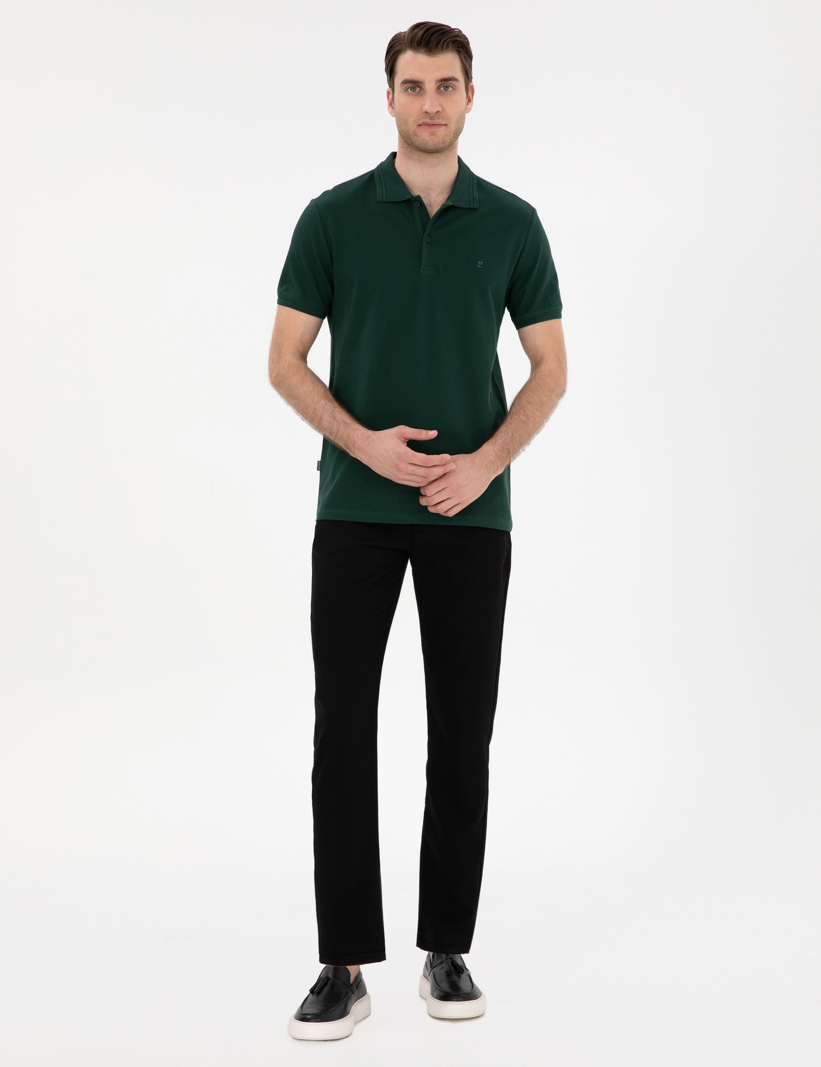 Siyah Slim Fit Beli Lastikli Kanvas Pantolon