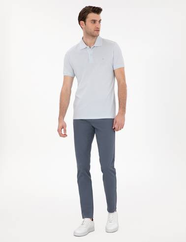 Açık Mavi Slim Fit 5 Cep Chino Pantolon