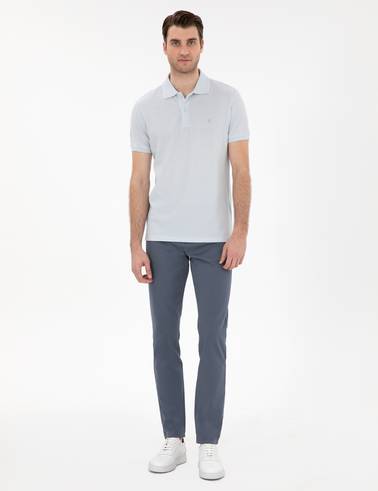 Açık Mavi Slim Fit 5 Cep Chino Pantolon