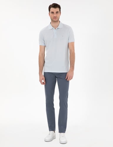 Açık Mavi Slim Fit 5 Cep Chino Pantolon
