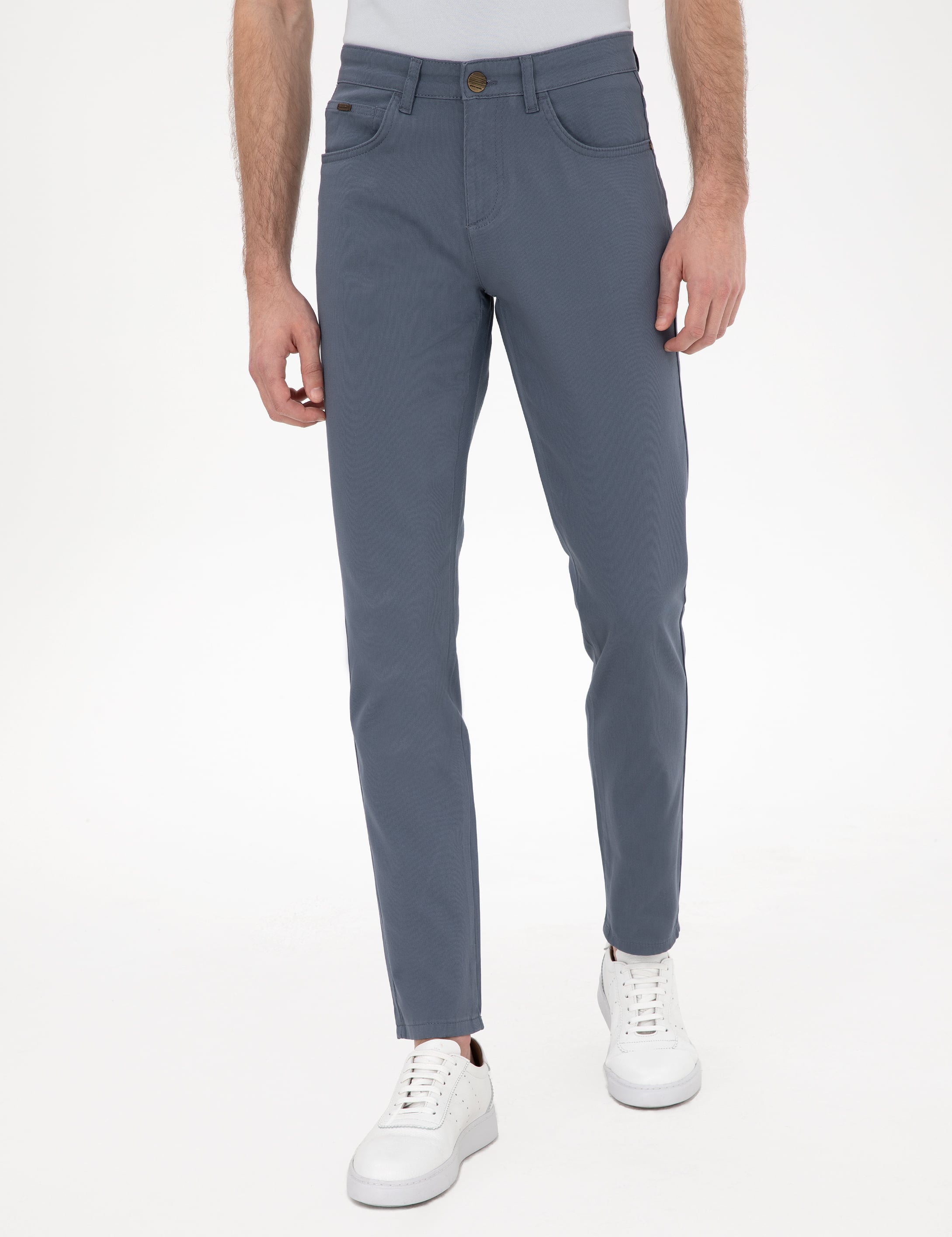 Açık Mavi Slim Fit 5 Cep Chino Pantolon - Image 2