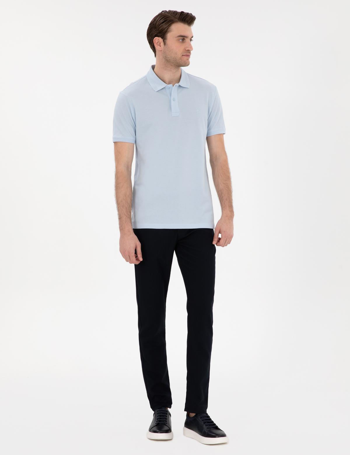 Lacivert Slim Fit Beli Lastikli Kanvas Pantolon - 50301791104