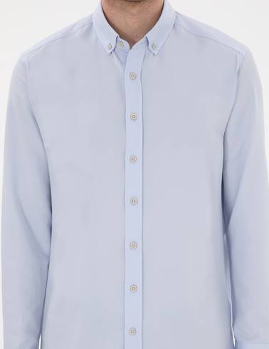 Açık Mavi Regular Fit Oxford Gömlek Uzunkol