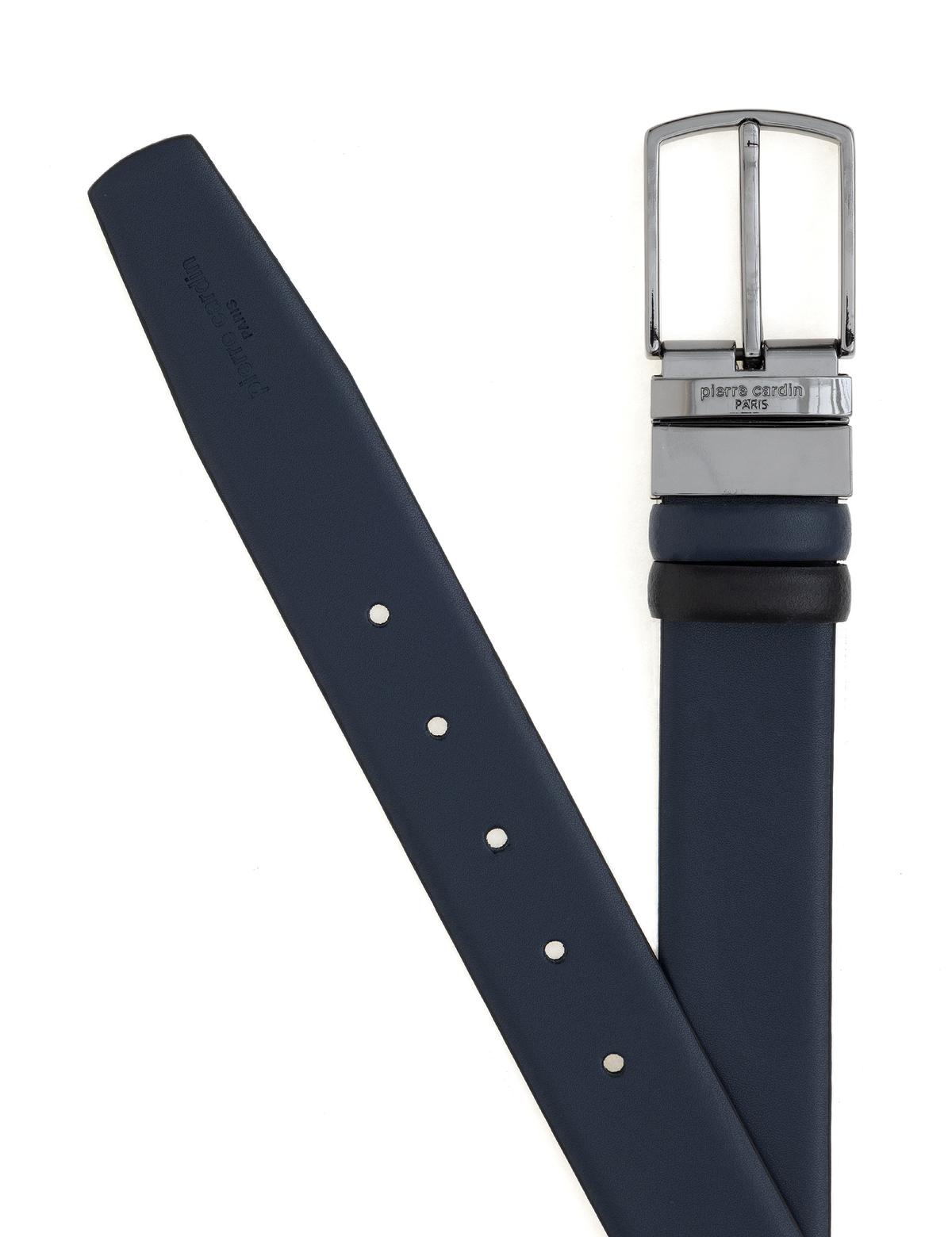 Lacivert %100 Deri Çift Taraflı Kemer