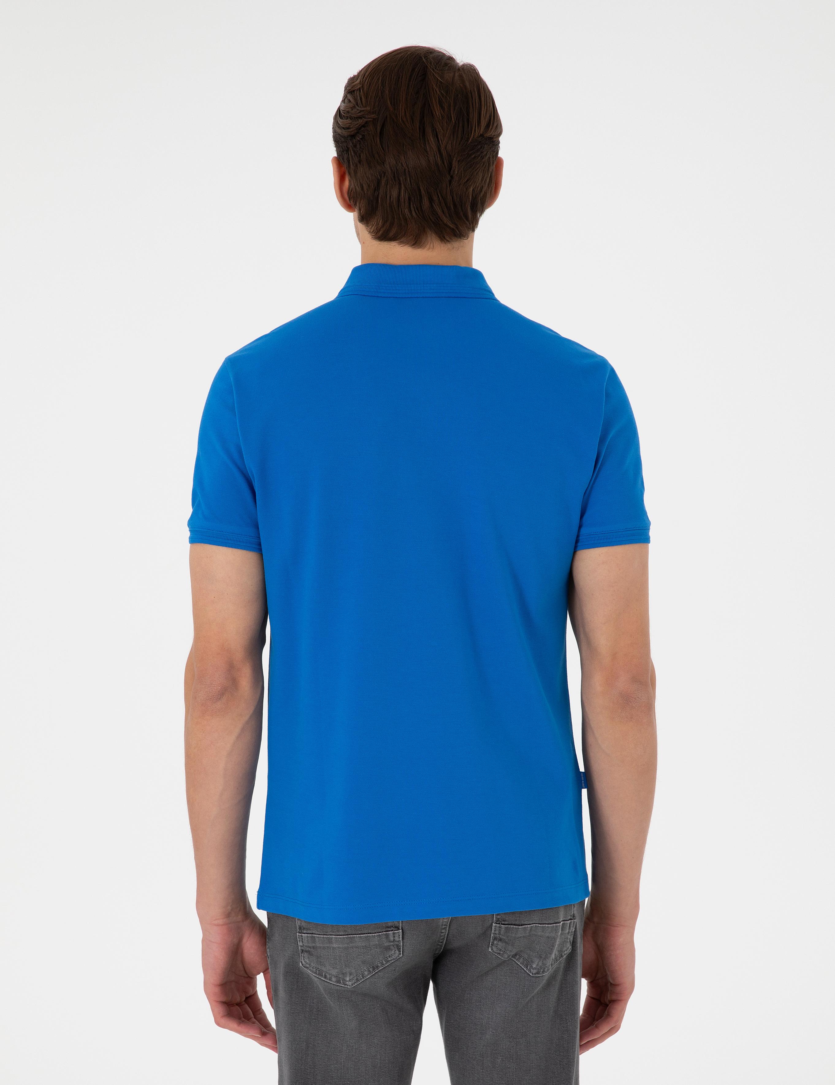 Saks Slim Fit %100 Pamuk Polo Yaka Basic Tişört