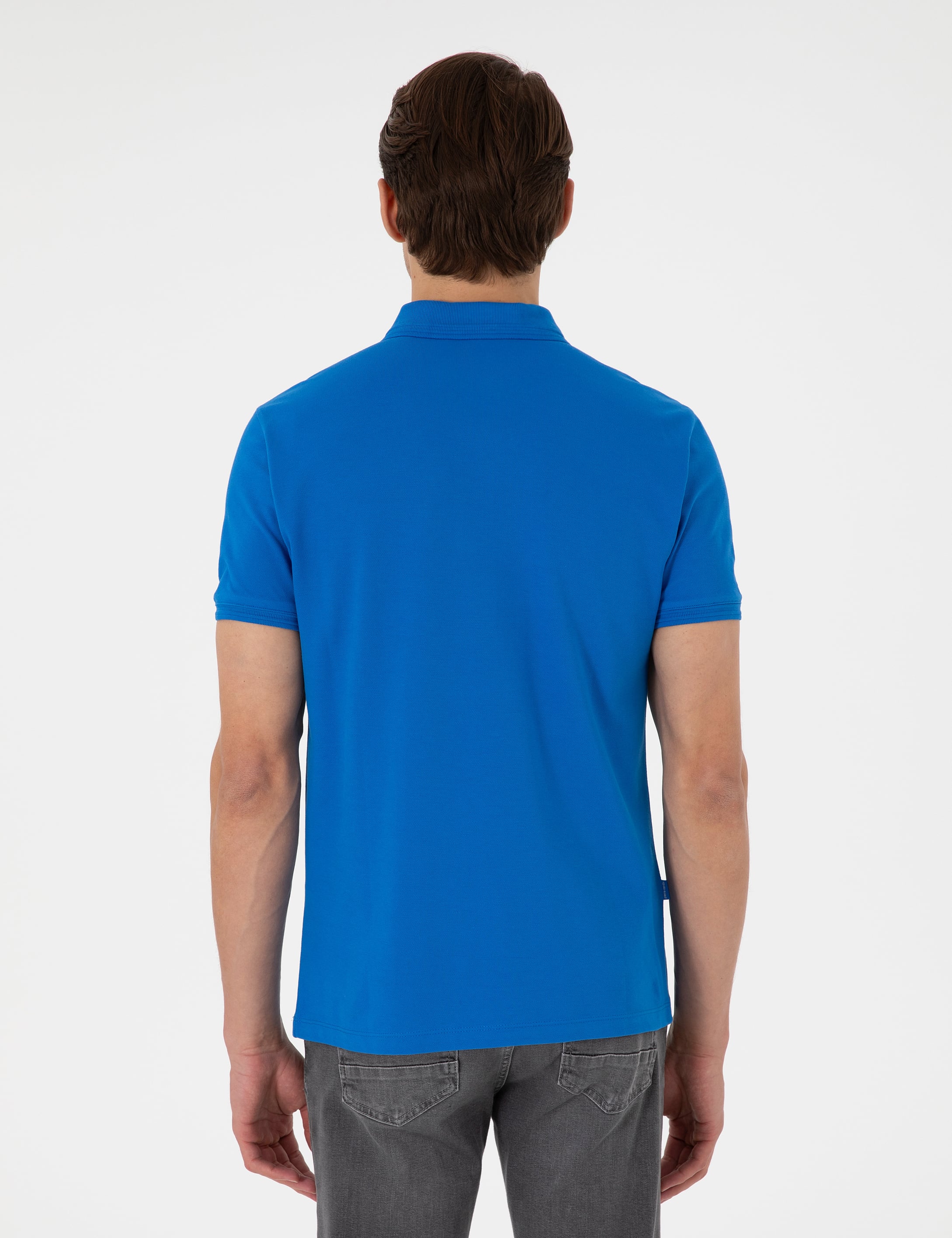 Sax Slim Fit %100 Pamuk Polo Yaka Basic Tişört - Image 5