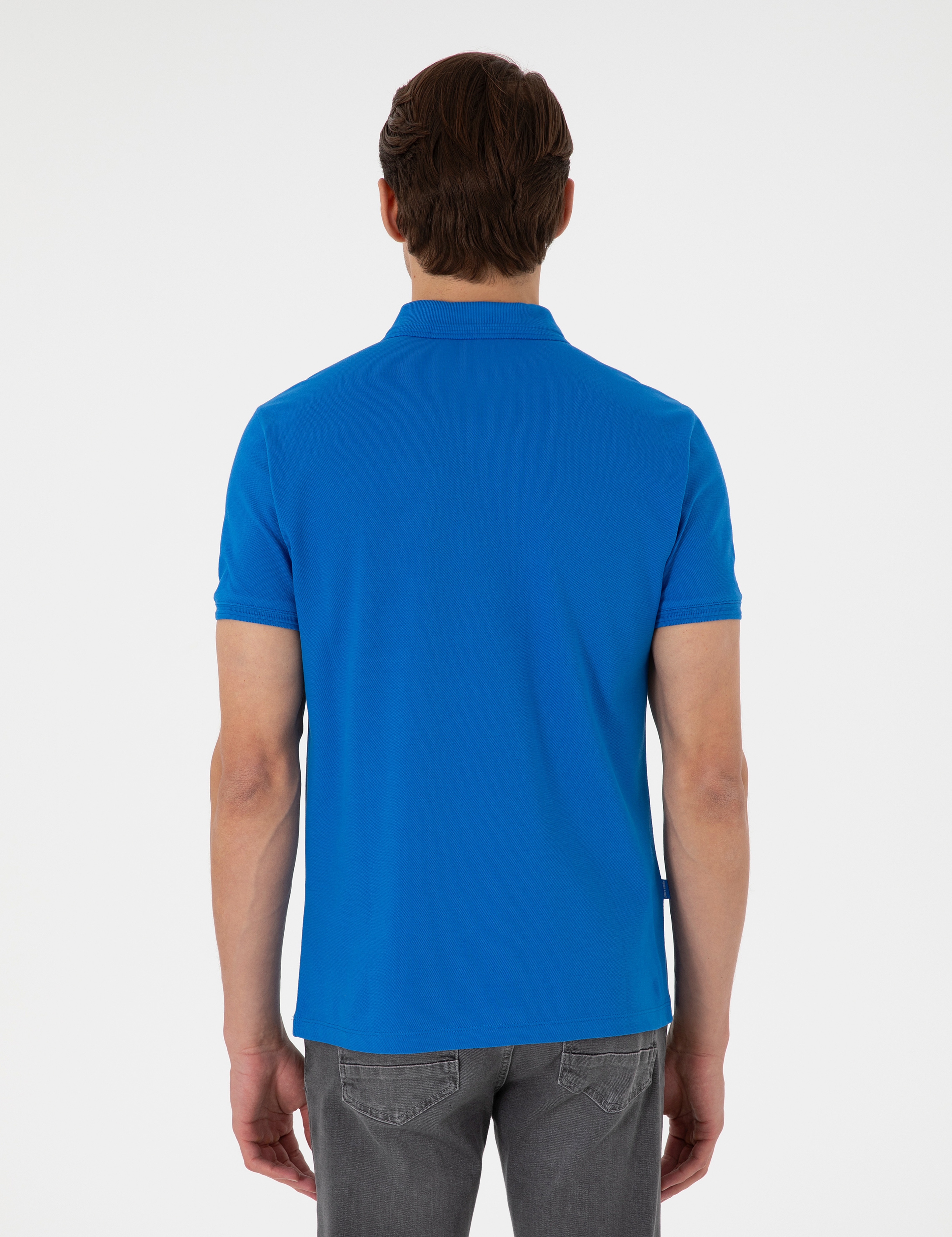 Sax Slim Fit %100 Pamuk Polo Yaka Basic Tişört
