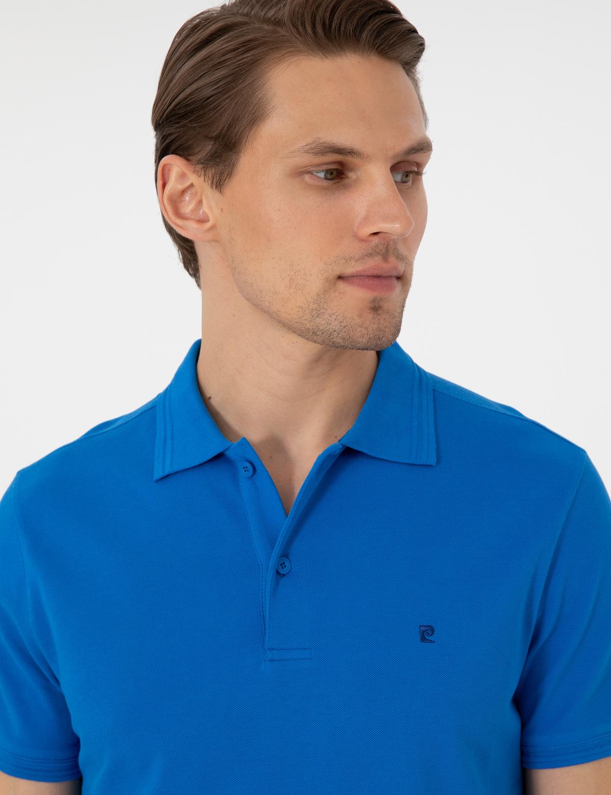 Saks Slim Fit %100 Pamuk Polo Yaka Basic Tişört - 50306448063
