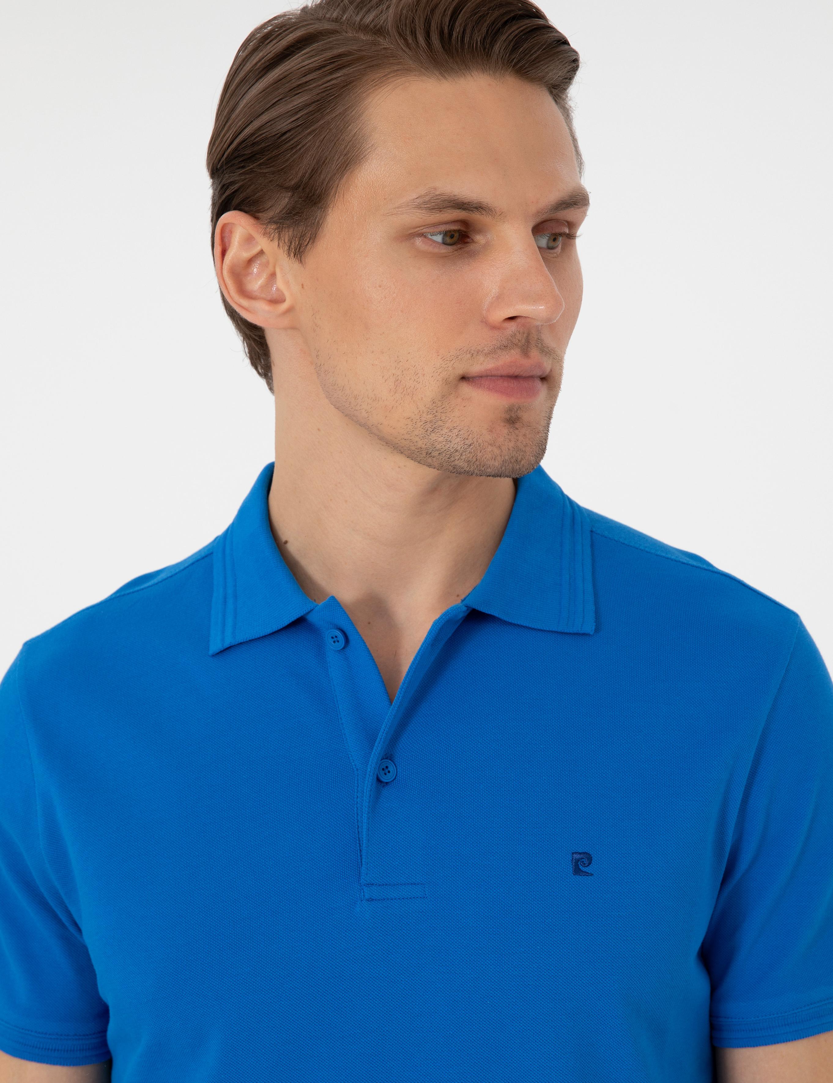 Saks Slim Fit %100 Pamuk Polo Yaka Basic Tişört