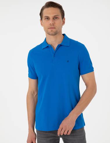 Sax Slim Fit %100 Pamuk Polo Yaka Basic Tişört