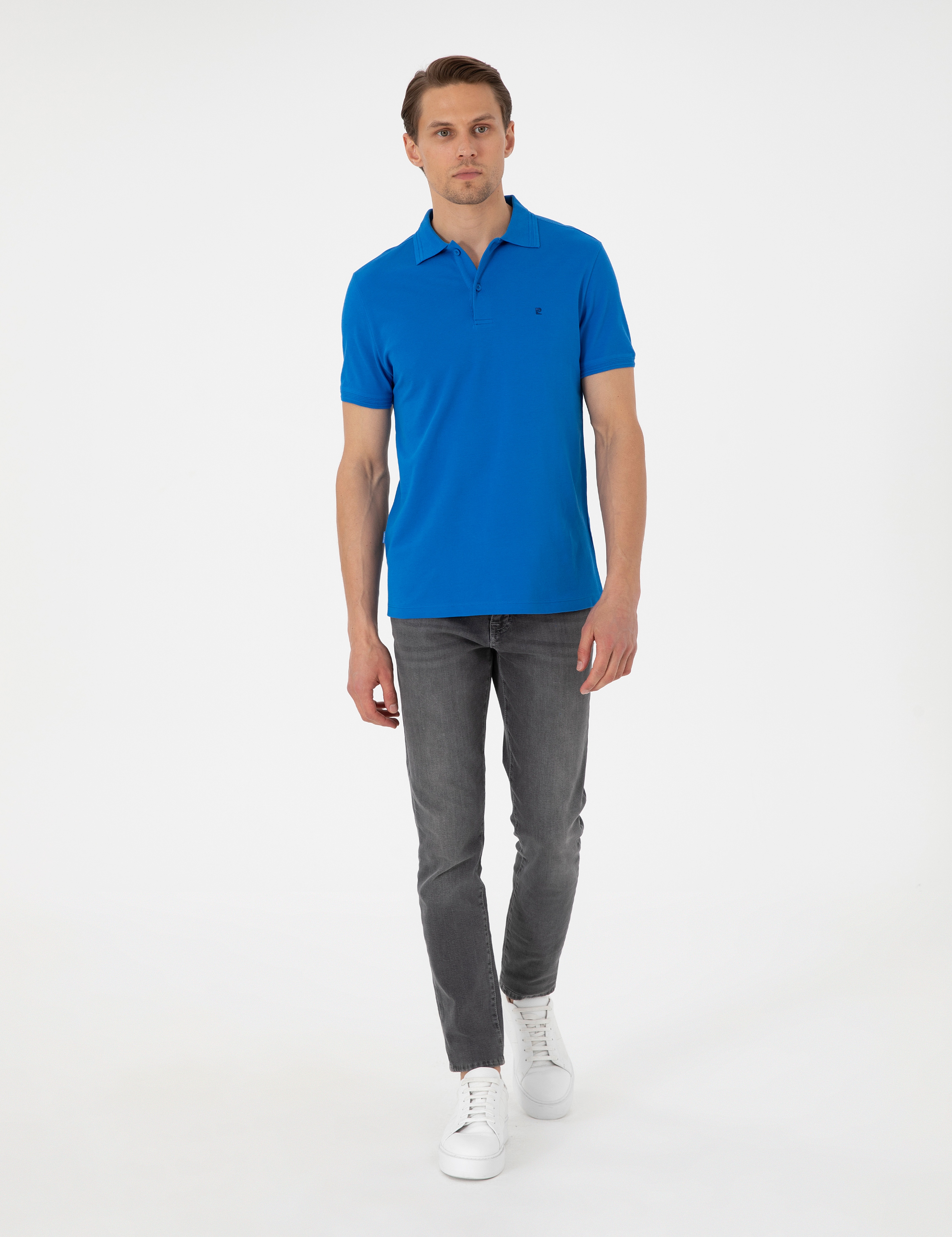 Sax Slim Fit %100 Pamuk Polo Yaka Basic Tişört - Image 4