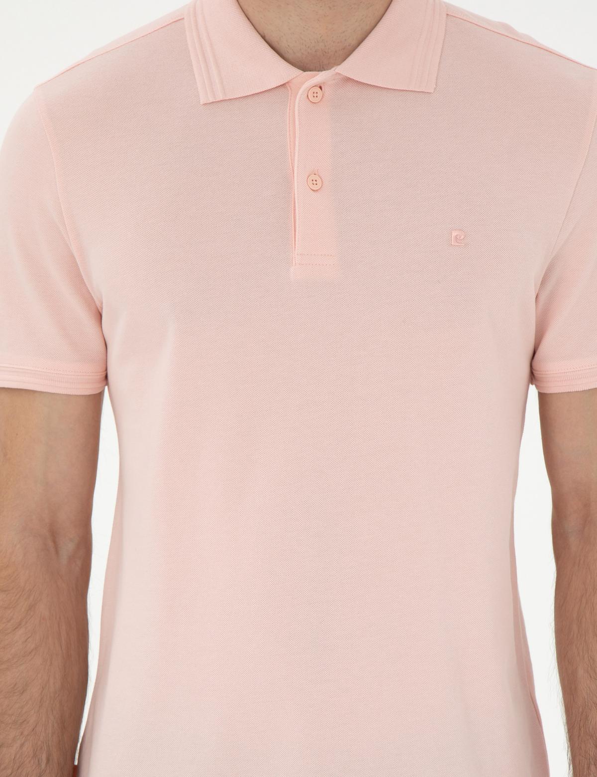 Pudra Slim Fit %100 Pamuk Polo Yaka Basic Tişört - 50306448098