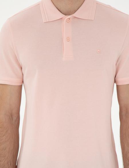Pudra Slim Fit %100 Pamuk Polo Yaka Basic Tişört - 50306448098