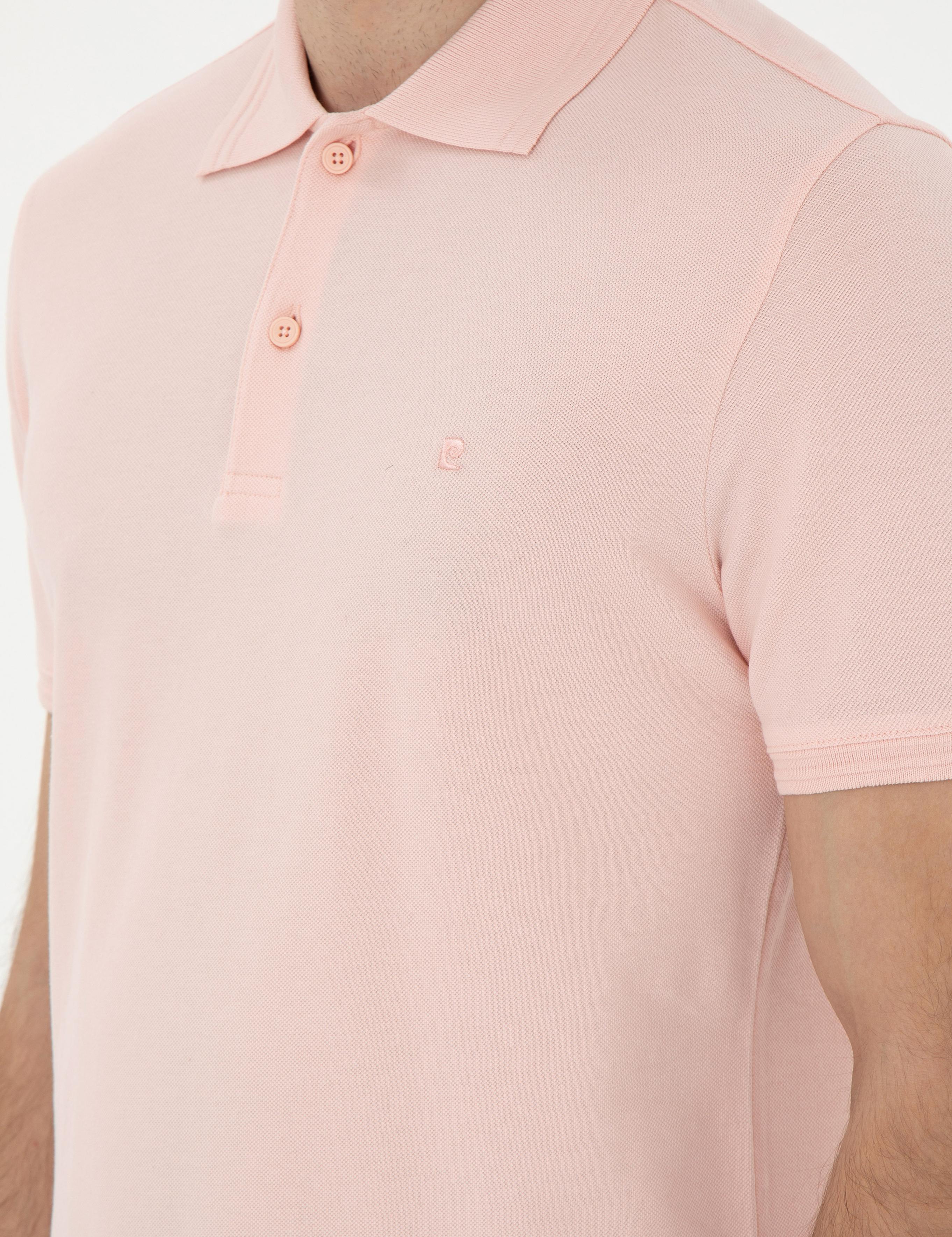 Pudra Slim Fit %100 Pamuk Polo Yaka Basic Tişört