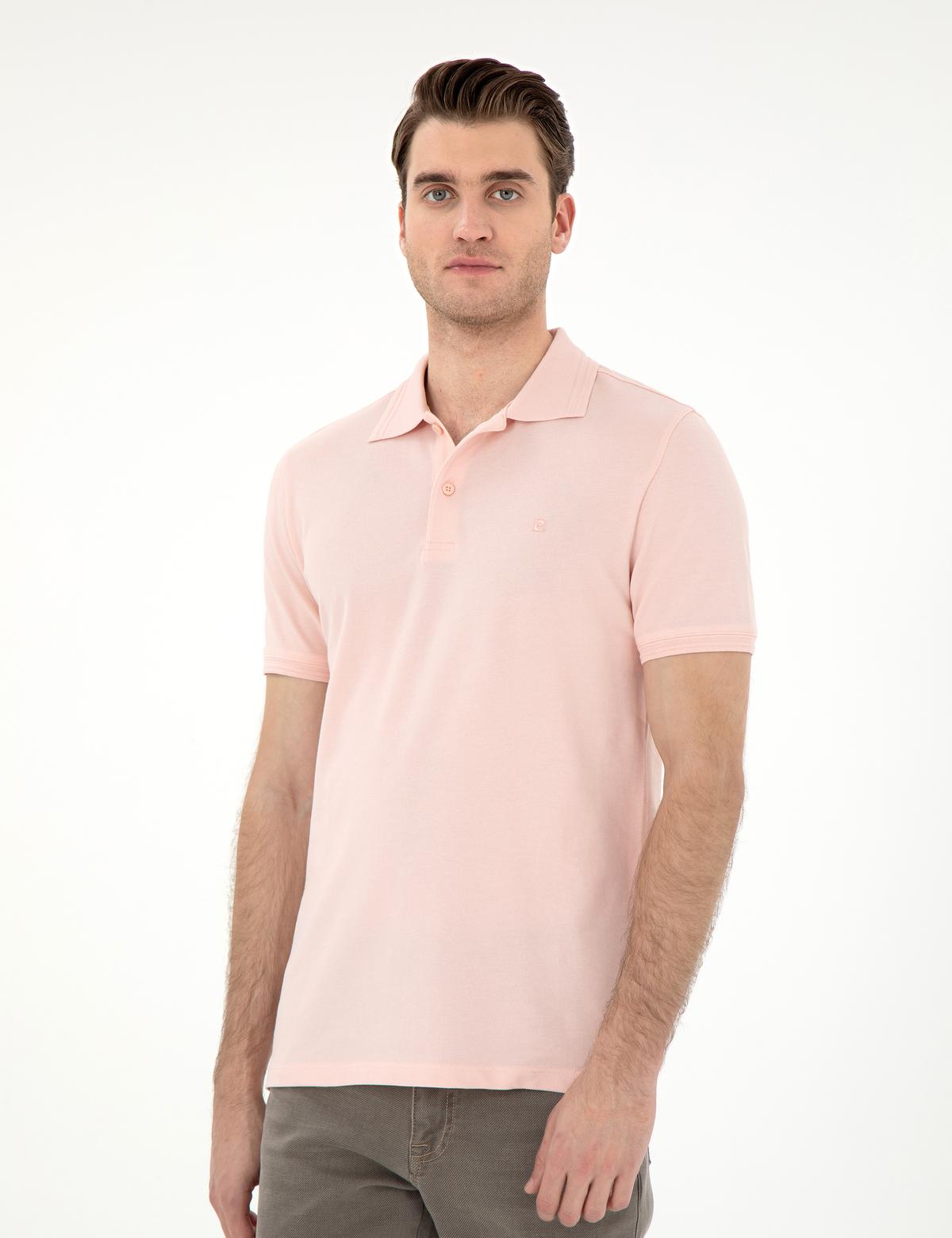 Pudra Slim Fit %100 Pamuk Polo Yaka Basic Tişört - 50306448098