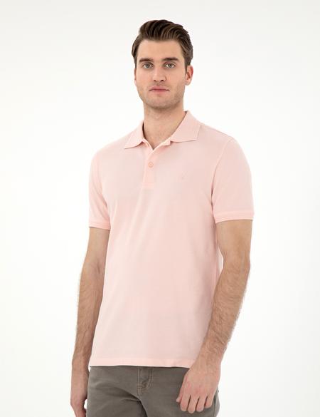 Pudra Slim Fit %100 Pamuk Polo Yaka Basic Tişört - 50306448098