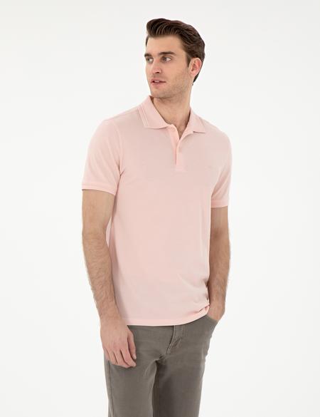 Pudra Slim Fit %100 Pamuk Polo Yaka Basic Tişört - 50306448098