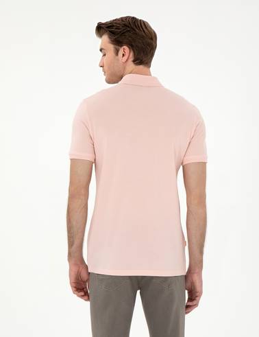Pudra Slim Fit %100 Pamuk Polo Yaka Basic Tişört