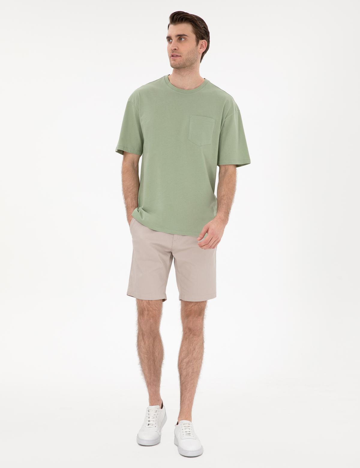 Yeşil Comfort Fit Basic Tişört - 50306991036